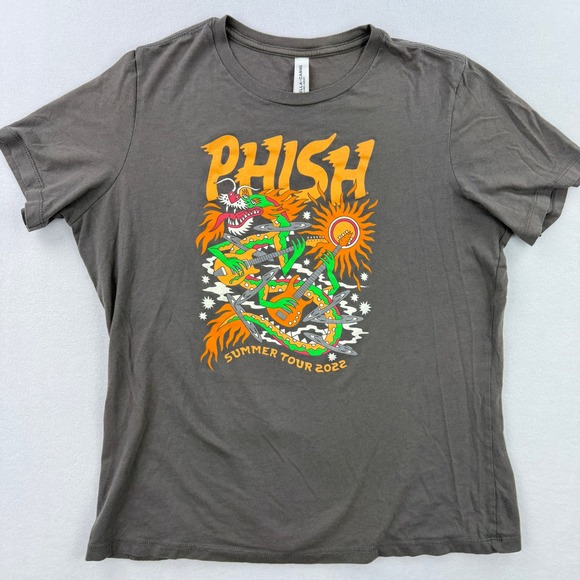 Phish Summer Tour 2022 Dragon Graphic T-Shirt Womens Size Large Concert Band Tee - Picture 1 of 6